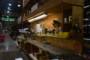 Sullivan Steel warehouse UPS shipping workshop area.