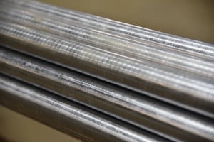 Up close view of a clean stainless steel bundle